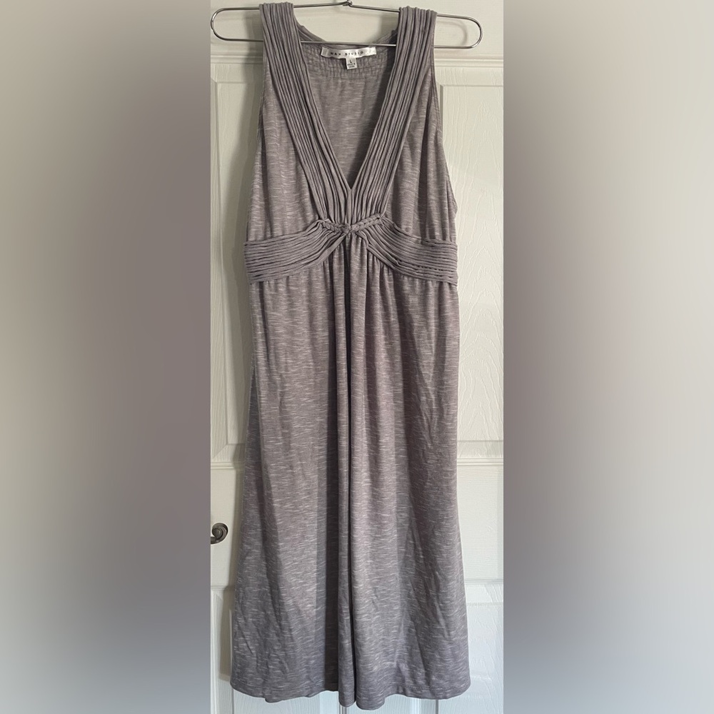 Max Studio Gray Sleeveless Knot-Front Dress